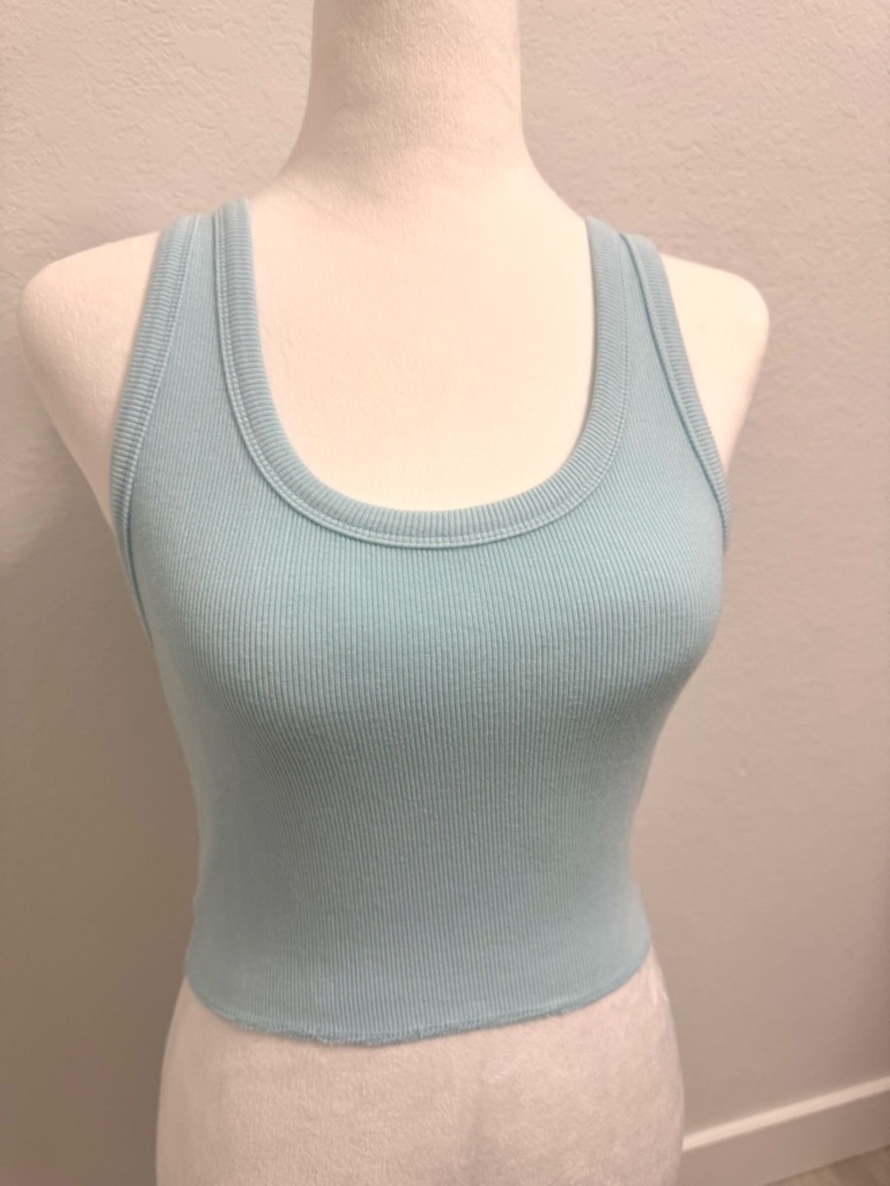 Katie J NYC Baby Blue Ribbed Tank